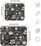 Coffee Black Dish Drying Mat for Kitchen Coffee Beans Maker Cappuccino Latte - Image 3