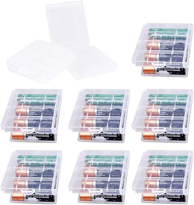 10 Pcs Clear Plastic Cell Battery Storage Case Holder Box, AA/AAA Cell Battery by Unknown