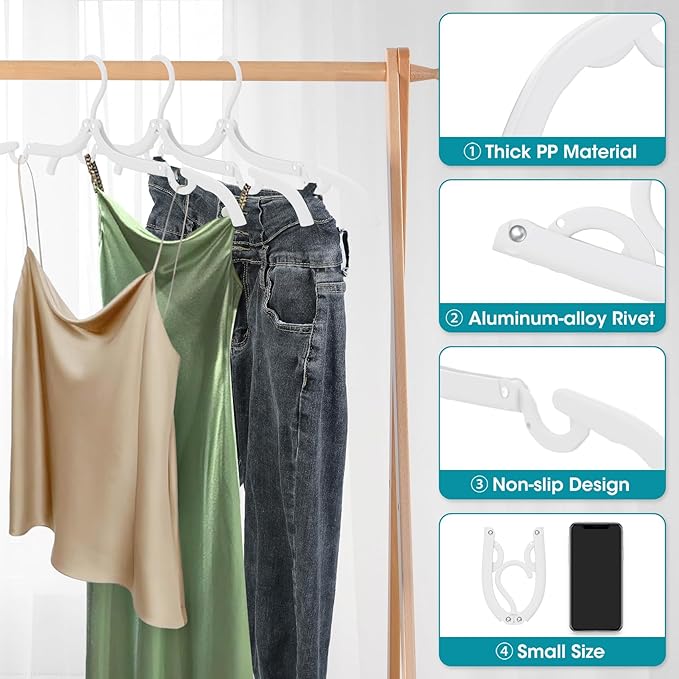 30 Pcs Travel Hangers Portable Foldable Travel Hanger Organizer, Plastic Cruise - Image 4