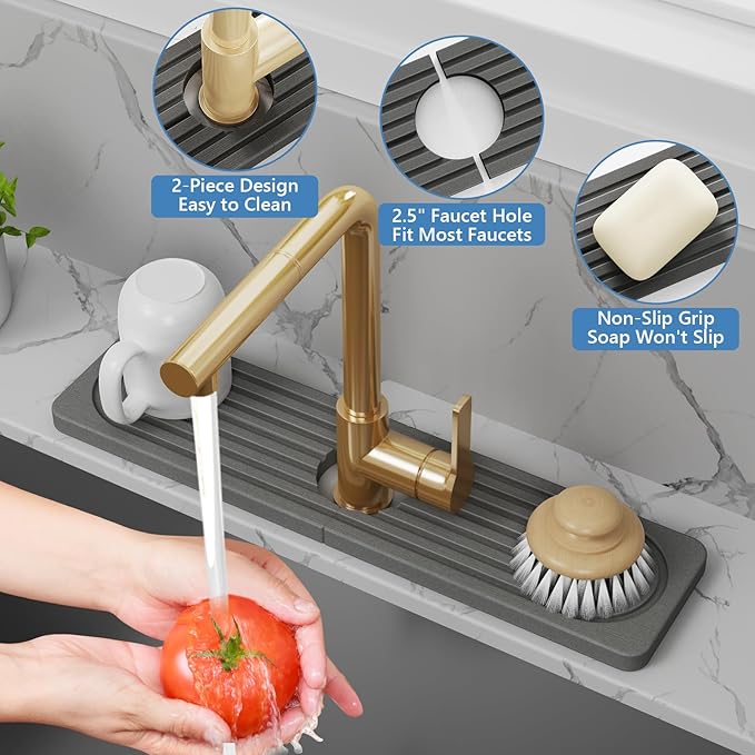 Stone Quick Dry Faucet Mat for Kitchen Sink Stone Faucet Mat for Kitchen Sink - Image 4
