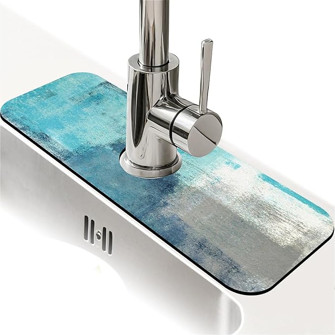 Kitchen Sink Splash Guard，Blue ocean Faucet Mat Sink Gadgets-Super Absorbent by ZHUZHISHAN