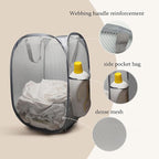 The upgraded pop-up laundry basket features a breathable side pocket mesh design - Image 2