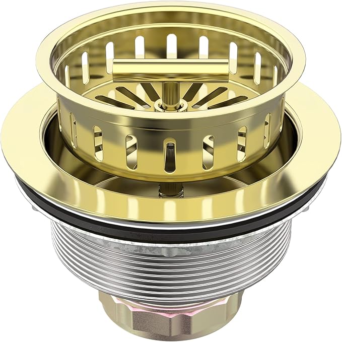 BOTEMY B9171 Gold Kitchen Sink Drain Kit 3 1/2 Sink Strainer by BOTEMY