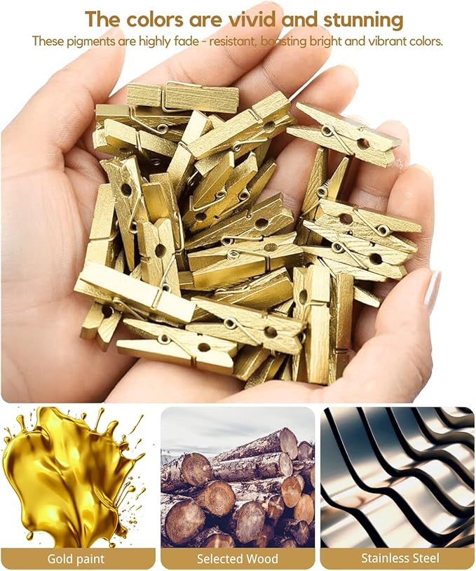 Mini Clothes Pins Wooden Colored Small Clothespins - Image 4