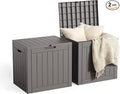 30 Gallon Outdoor Storage Box, Large Resin Deck Box for Patio Cushions, Garden Tools, Pool Accessories, Waterproof and Lockable Design, Storage Bench for Backyard & Deck(Gray) by Unknown