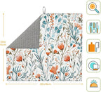 Teal and Orange Floral Dish Drying Mat - Image 6