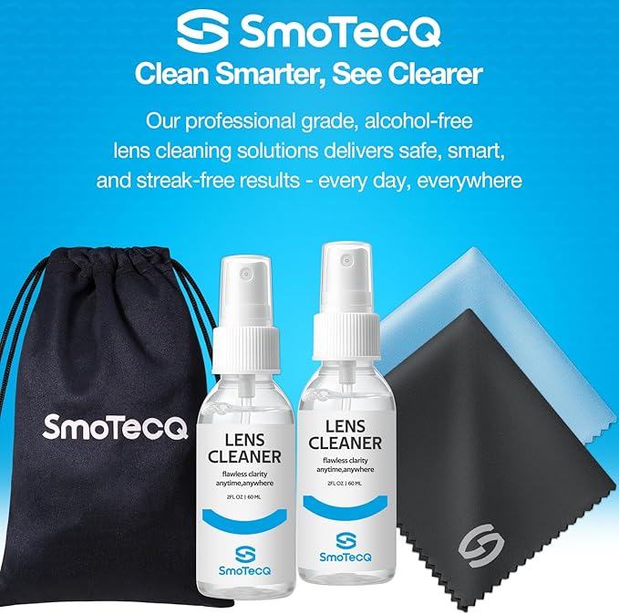 SmoTecQ Glasses Cleaner Kit – Alcohol-Free, Plant-Based Spray + Ultra-Soft - Image 7
