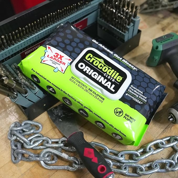 Crocodile Cloth Original Cleaning Wipes – 100 Hand & Tool Industrial Cleaning - Image 7