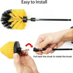 Drill Brush Attachment Set, 7 Pack 1/4in Power Scrubber Brush + Extend Long Rod - Image 5