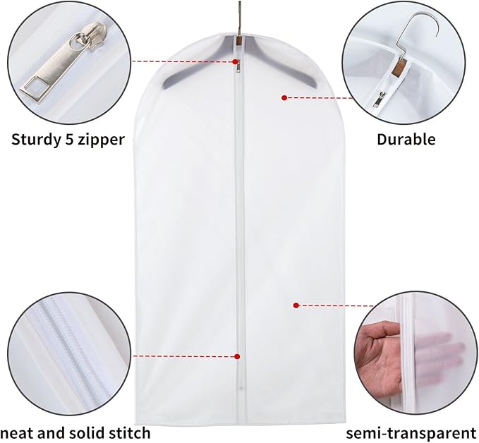 6 Pack Long Garment Bags - Image 3