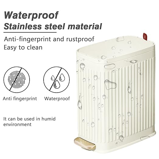 Small Bathroom Trash Can with Air Freshener Soft Close Lid, 6 Liter/ 1.6 Gallon - Image 7