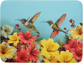 Kawani Spring Hummingbirds Floral Dish Drying Mat by Kawani