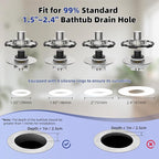 Metal 2 Pack Bathtub Drain Stopper - Image 3