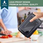 50 Pack Meal Prep Containers 38 oz, Leakproof To Go Food Containers, Disposable - Image 3