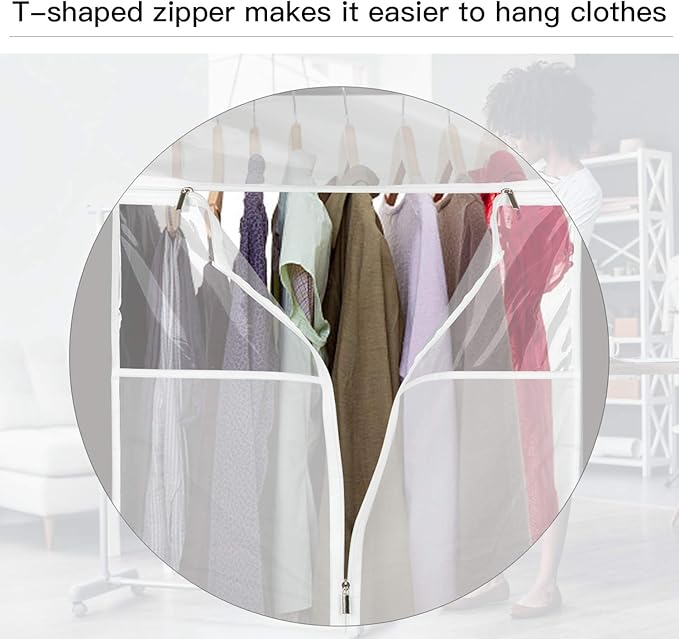 Zilink Hanging Clothes Bag Organizer 43 inch-2 Pack Large Garment Bags Suit Bag - Image 2