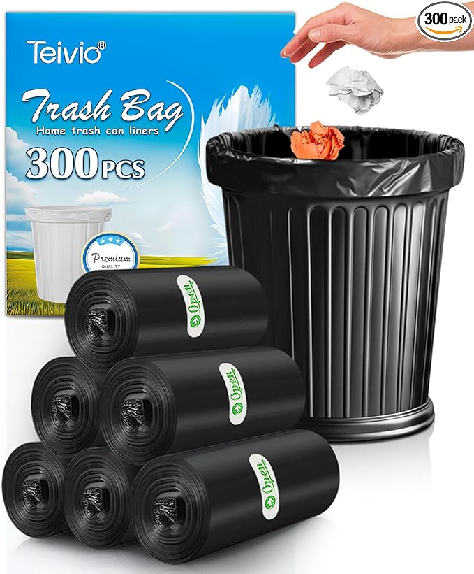 Teivio Trash Bags, 3 Gallon, for Bathroom, Industrial, Commercial, Janitorial by Teivio