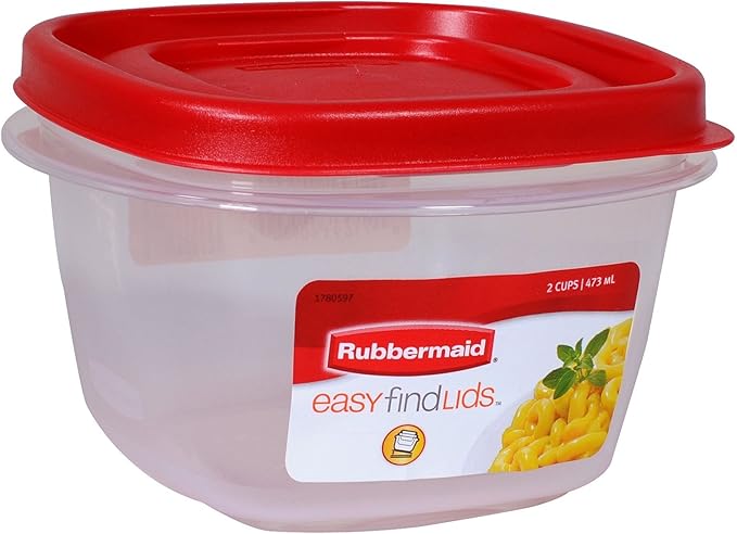 Rubbermaid 7J60 Easy Find Lid Square 2-Cup Food Storage by Rubbermaid