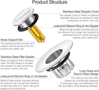 Bathtub Stopper | Shower Drain Hair Catcher, Pop-up Tub Stopper - Image 5