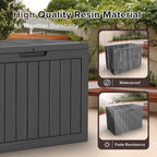 ROJIK Outdoor Storage Housing Deck Box - Waterproof Patio Furniture, Garden Tools, Cushions, Pool Accessories Storage Bench with Lockable Lid and Side Handles (Black, 45 Gal) - Image 7