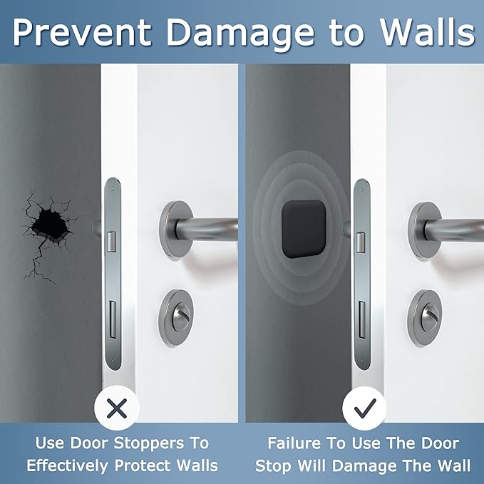 XoYoZo Door Stoppers Wall Protector Buffer Guard Doorknob Door Handle Bumper - Image 4
