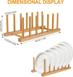 Bamboo Wooden Dish Racks Plate Stand Holder Vertical Drainer Kitchen Cabinet - Image 2