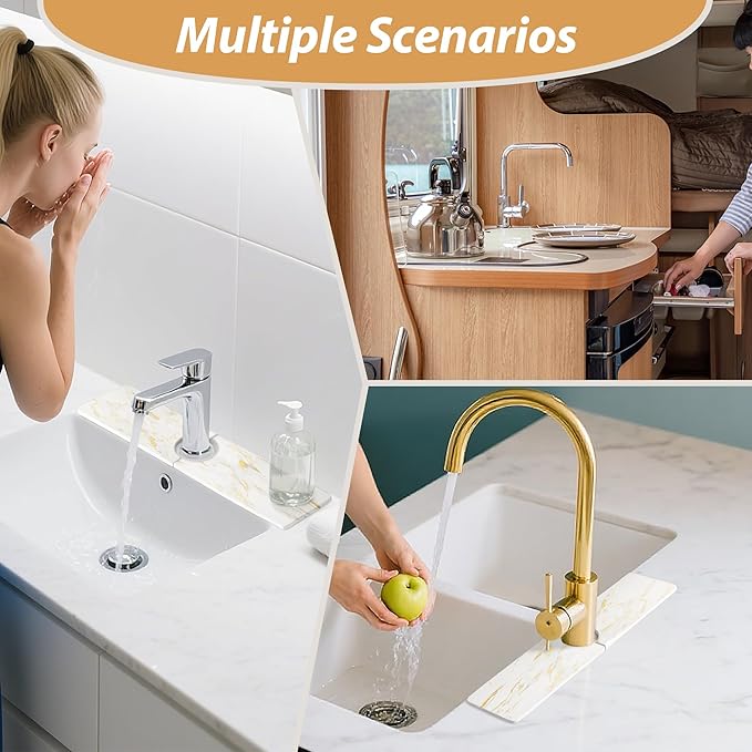 Kitchen Sink Faucet Mat, Diatomaceous Earth Quick Dry Sink Splashback Drying Mat - Image 7