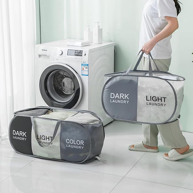 TECHMILLY Collapsible Laundry Basket Durable Pop Up Hamper - Image 7