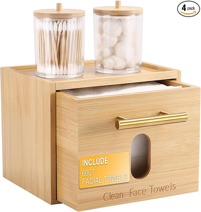 Disposable Face Towel Holder Bamboo Storage Box by BSSN