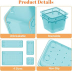15 PCS Clear Plastic Drawer Organizer Set, 4-Size Acrylic Drawer Storage Trays - Image 4