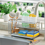 SWTYMIKI Kitchen Sink Caddy Organizer, 2 Tier Sponge Holder - Image 4