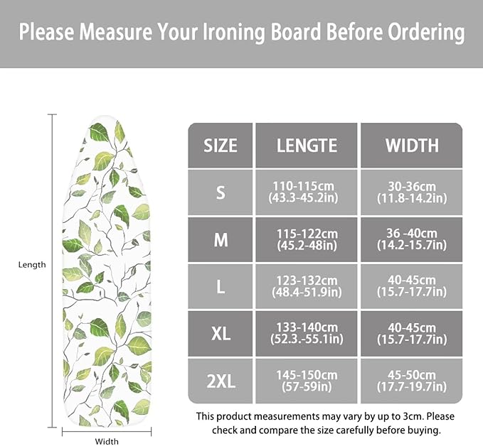 Large Ironing Board Cover, Ironing Mat, Iron Board Cover, Leaf Ironing Board - Image 5