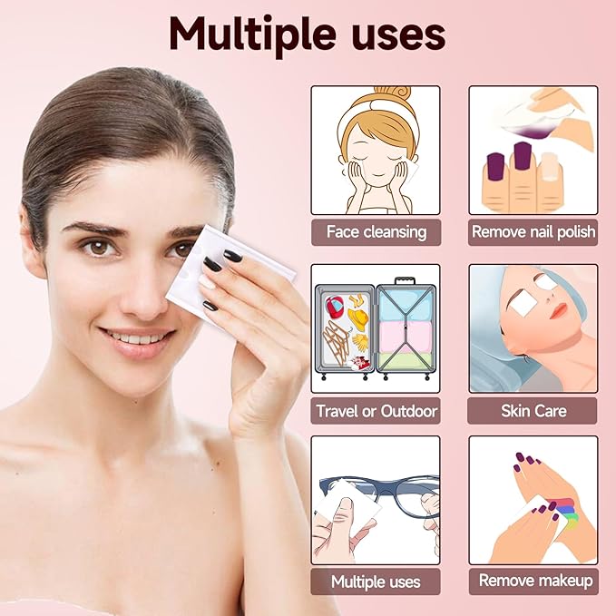 600 PCS Square Cotton Pads, Soft and Lint-Free, Includes 400 Ultra-Thin and 200 - Image 6