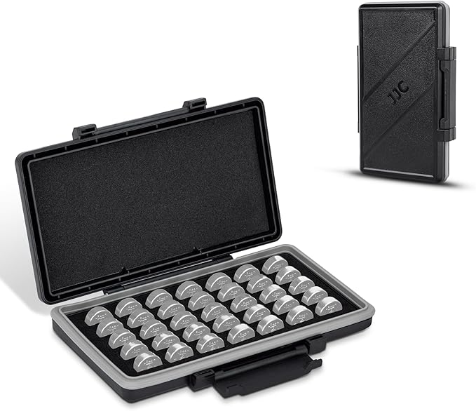 LR44 Size 675 Battery Case Holder, Water-Resistant Compact Button Coin Cell by JJC