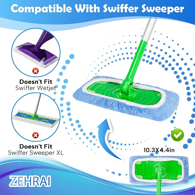 6 Pack Reusable Microfiber Mop Pads Compatible - Image 2