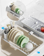 Nacial 2-in-1 Small Dish Drying Rack Fits 14''–21.8'' Sink, Dish Drainers by NacialPromise-Consumersfirstalways