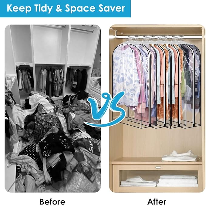 40" Clear Garment Bags for Hanging Clothes, Garment Bags for Storage - Image 7