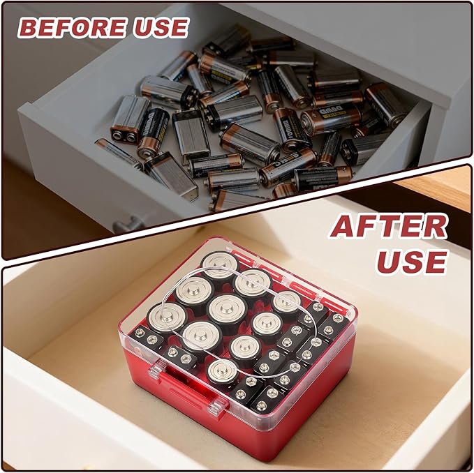 FULLCASE Battery Storage Organizer Box, Holder Container - Image 6