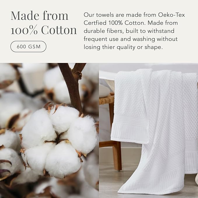 NY Loft 100% Cotton Hand Towel 6 Pack | Super Soft & Absorbent Quick-Dry Hand - Image 4