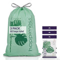 happimess 13.2 Gallon Drawstring Trash Bags, Compostable, Bio-Based by Happimess