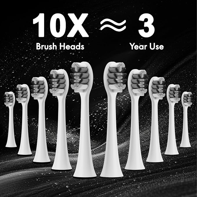 Diamond Style - Electric Toothbrush, 10 Brush Heads & Travel Case, 000 VPM - Image 3
