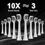 Diamond Style - Electric Toothbrush, 10 Brush Heads & Travel Case, 000 VPM - Image 3