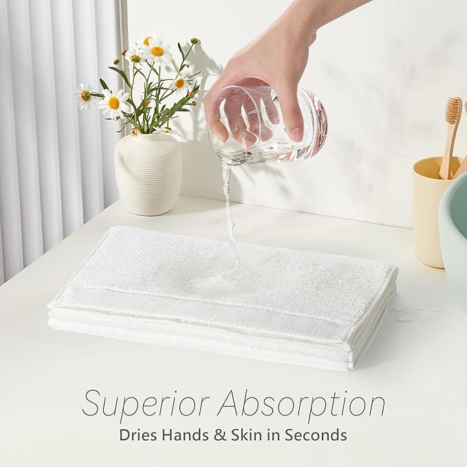 Hand Towel - 100% Cotton White Towels - Image 4