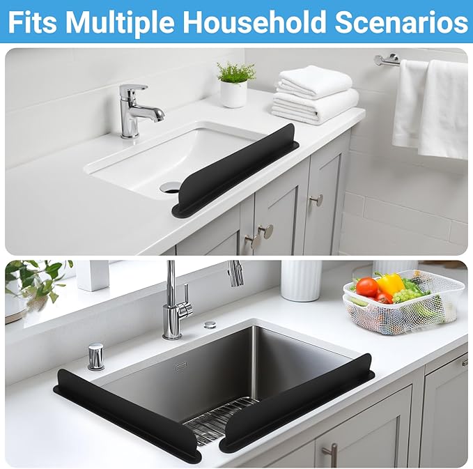 19.29 inch Sink Water Splash Guard, Silicone Sink Splash Guard, Backsplash - Image 7