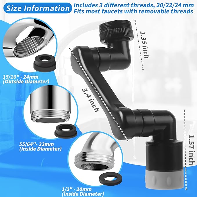 1080° Swivel Faucet Extender - Image 2