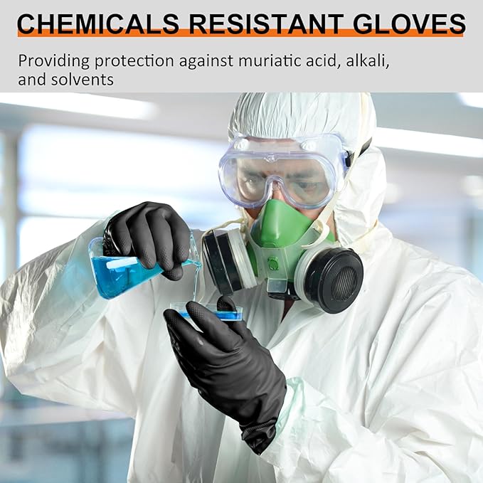 Beieverluck 10 Pairs Chemical Resistant Gloves Large Rubber Cleaning Gloves - Image 4