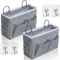 2pcs Middle Wall Hanging Organizer Bag, Linen Fabric Door Hanging Storage Basket by KANRICHU