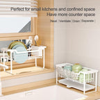 Dish Rack with Drainboard, Organizes Dishes and Bathroom Items - Image 5