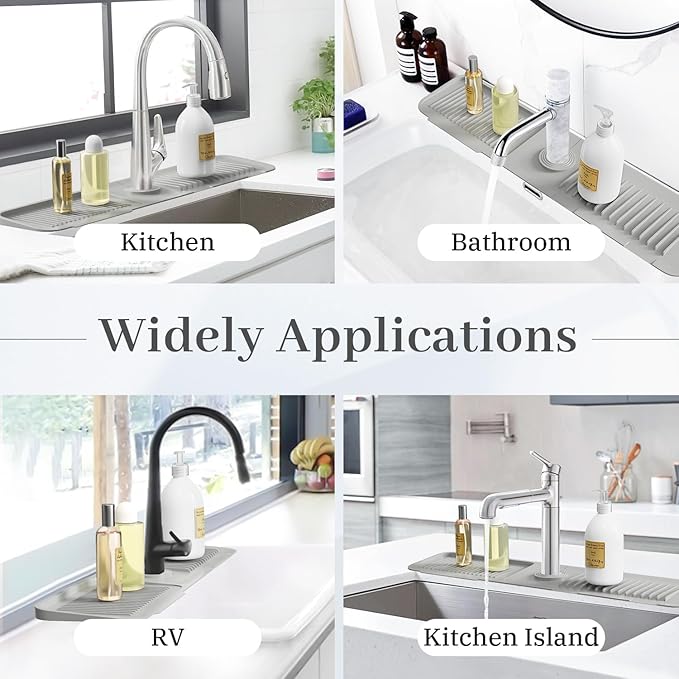 PoYang 24 Inch Faucet Mat for Kitchen Sink Splash Guard Behind Faucet, Sink - Image 8