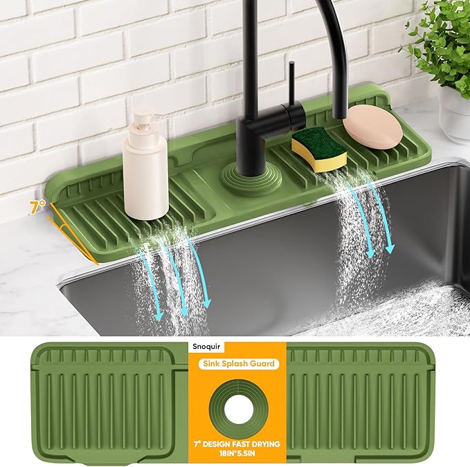 17.7'' Faucet Mat for Kitchen Sink Splash Guard Folding Kitchen Sink Faucet Mat - Image 8