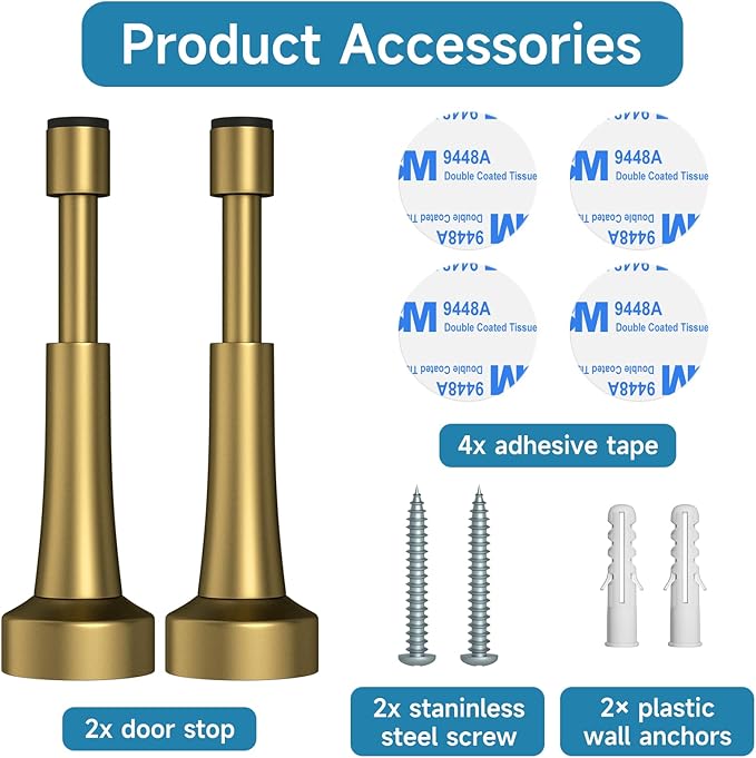 6PCS Spring Door Stoppers for Wall - Image 6